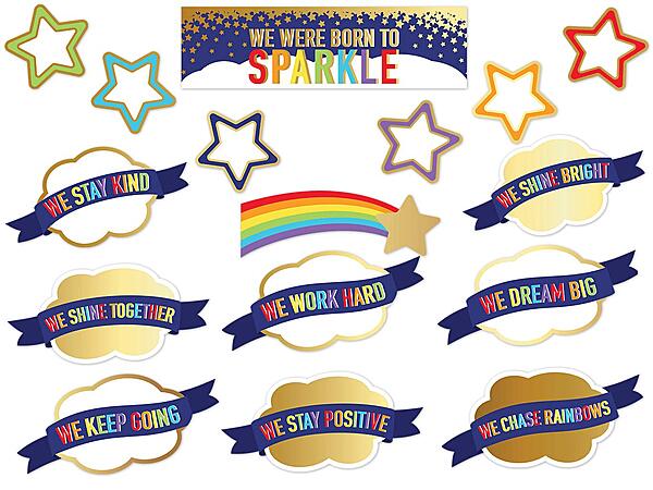 Carson Dellosa Sparkle and Shine We were Born to Sparkle Mini Bulletin Board Set