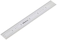 Mitutoyo 182-105, Steel Rule, 6" X 150mm, (1/32, 1/64", 1mm, 1/2mm), 3/64" Thick X 3/4" Wide