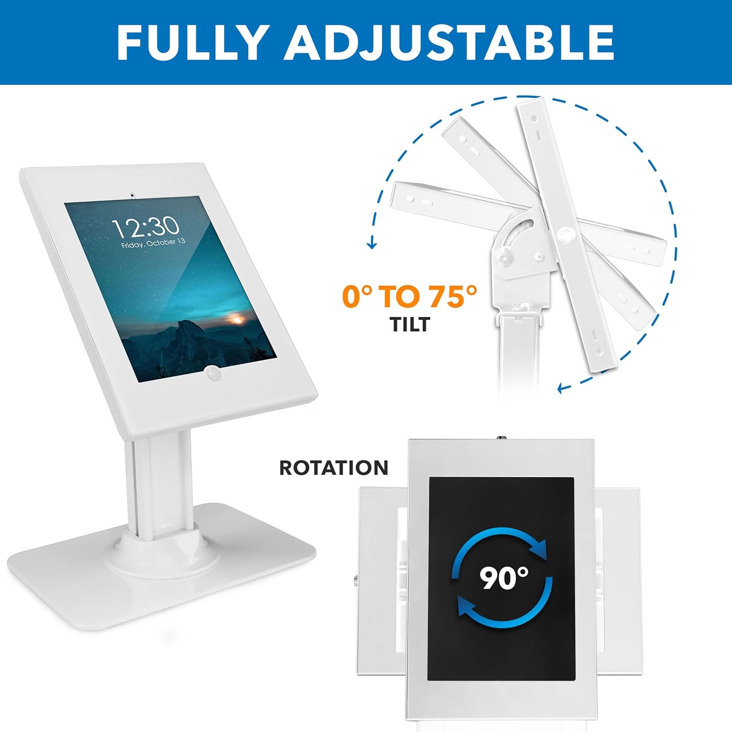 Mount-It! Anti-Theft Tablet Kiosk, Locking Countertop Tablet Enclosure with Freestanding Base - Pro, iPad Air