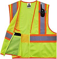 Ergodyne GloWear 8229Z ANSI Economy Two-Tone High Visibility Lime Safety Vest, 2XL/3XL