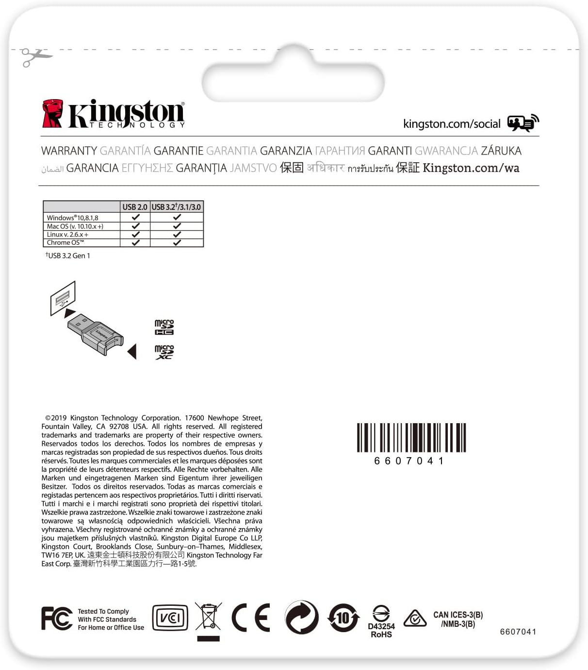 Kingston MobileLite Plus USB 3.2 microSDHC/SDXC UHS-II Card Reader (MLPM)