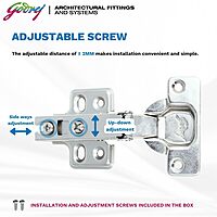 Slip On Cabinet Hinge - Soft Close / 4 Hole Half Overlay / 2227