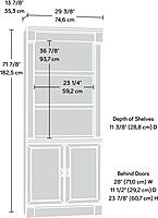 SAUDER Palladia 5-Shelf Library Bookcase with Doors