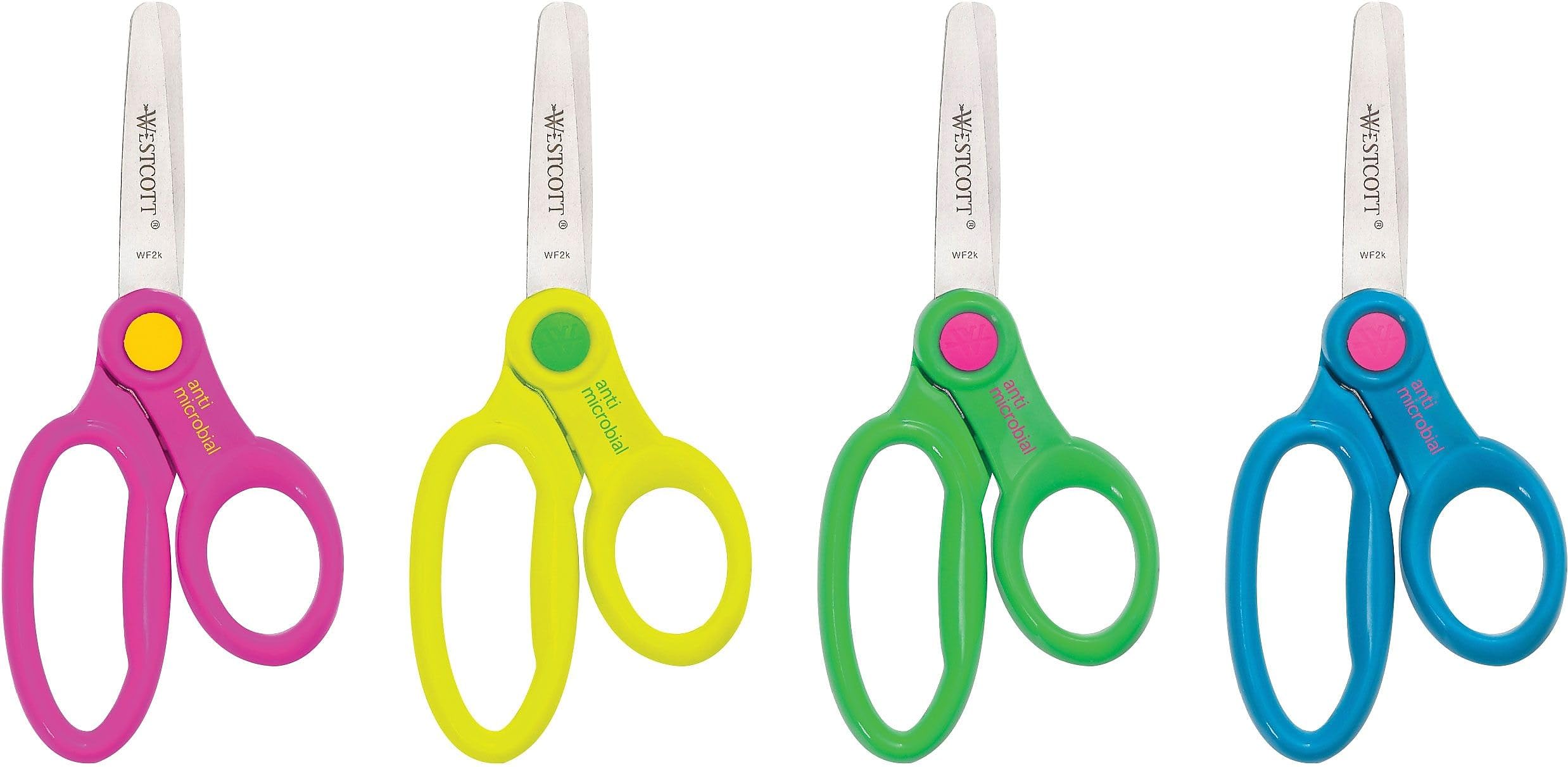 Westcott Anti-Microbial Kids Scissors, 5in, Blunt, Assorted Colors
