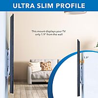 Mount-It! Tilting TV Wall Mount for 43"-90" TVs, Ultra Slim Heavy-Duty, White