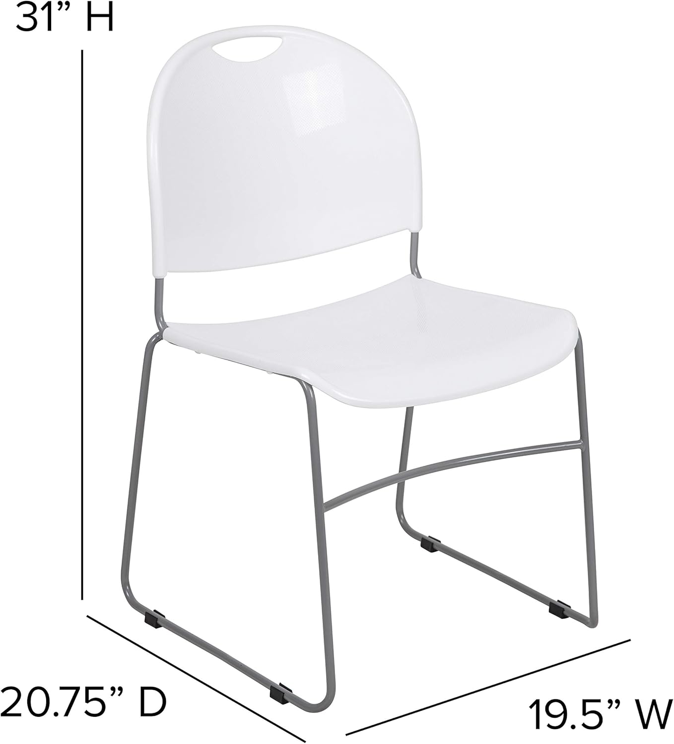 FLASH FURNITURE HERCULES Series 880 lb. Capacity Ultra-Compact Sled Base Stack Chair