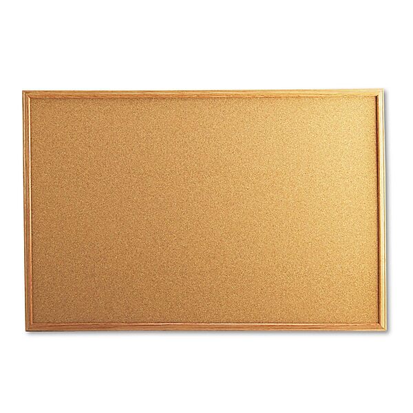 Universal 43603 Cork Board with Oak Style Frame, 36 x 24, Natural, Oak-Finished Frame