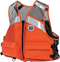 MUSTANG SURVIVAL - Industrial Mesh Vest with Solas Reflective Tape (Orange - 5XL) - USCG Approved, Large Front Pockets