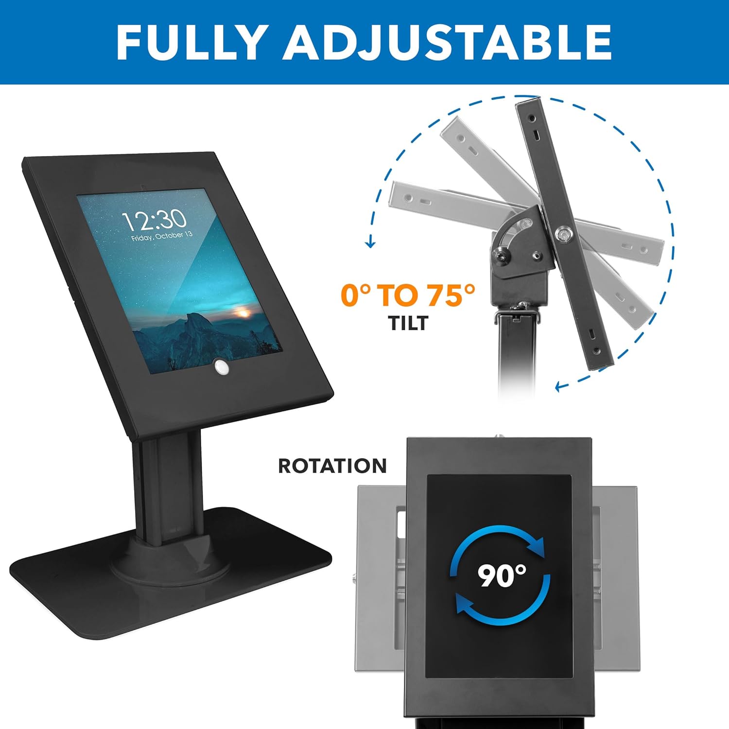 Mount-It! Anti-Theft Tablet Kiosk, Locking Countertop Tablet Enclosure with Freestanding Base - Pro, iPad Air