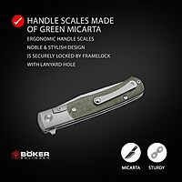 Böker SOLINGEN® TRPPR Micarta Gentleman Knife - Flipper pocket knife with clip - professional folding - MagnaCut blade