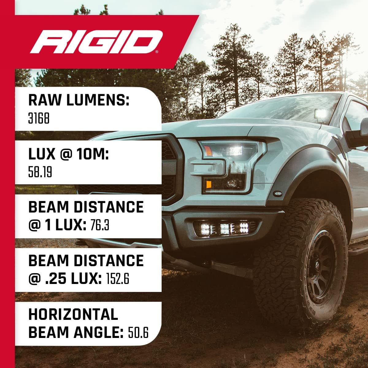 Rigid Industries - White D-Series Pro Hybrid Flood Surface Mount, Set of 2