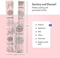 Hospeco Scensibles Disposal Bags for Menstrual Care – 50 Bags/Box, 5-5/8 x 7-1/2 in