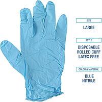 Boardwalk Disposable General-Purpose Powder-Free Nitrile Gloves, Large, Blue, 5mil, Box Of 100 Gloves