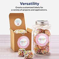 Avery Glossy White Starburst Labels, Sure Feed Technology, 3", Print-to-the-Edge, Permanent Adhesive, Laser/Inkjet Printable