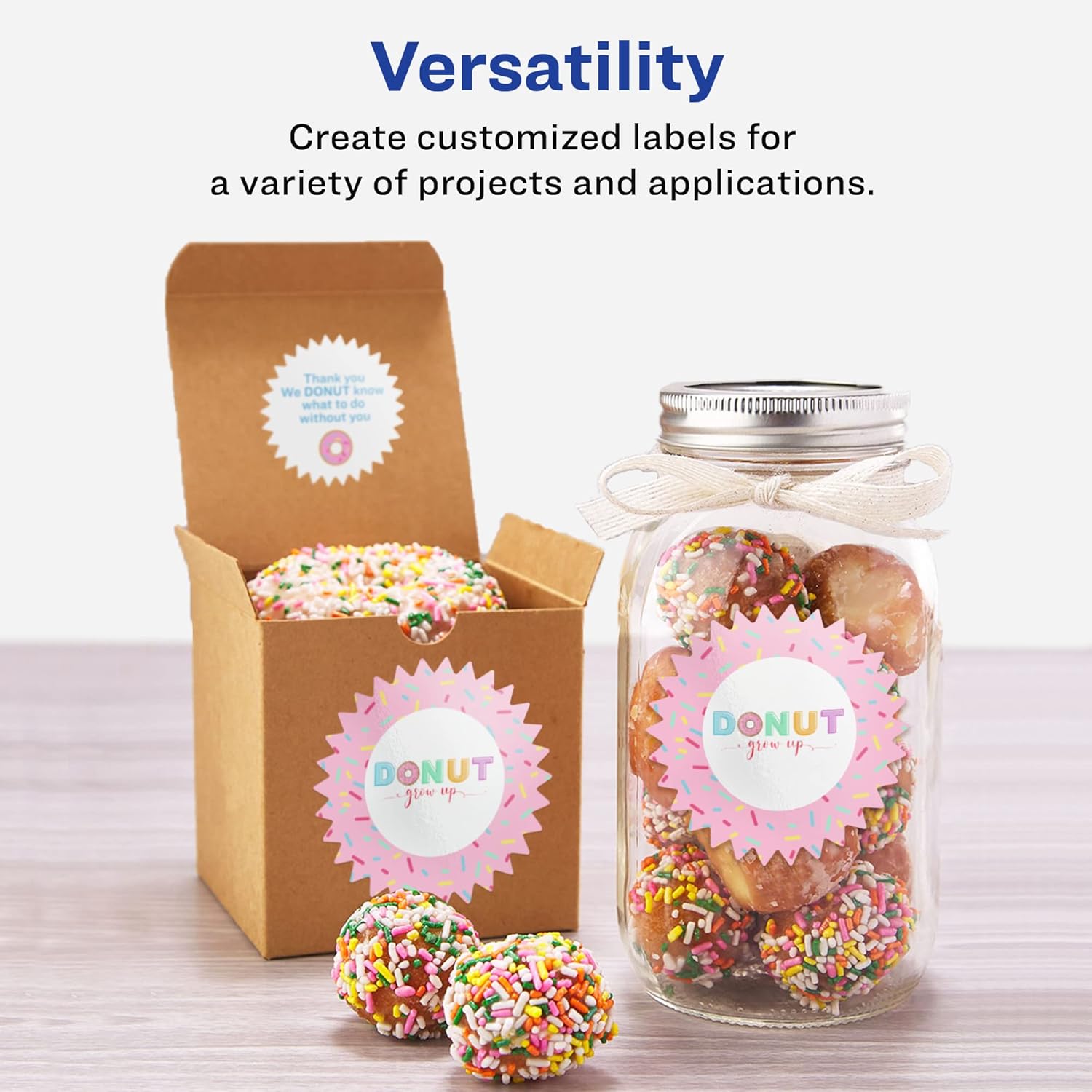 Avery Glossy White Starburst Labels, Sure Feed Technology, 3", Print-to-the-Edge, Permanent Adhesive, Laser/Inkjet Printable