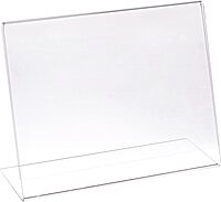 Azar Displays Acrylic L-Shaped Sign Holders, Clear - Pack of 10