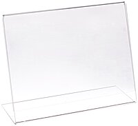 Azar Displays Acrylic L-Shaped Sign Holders, Clear - Pack of 10