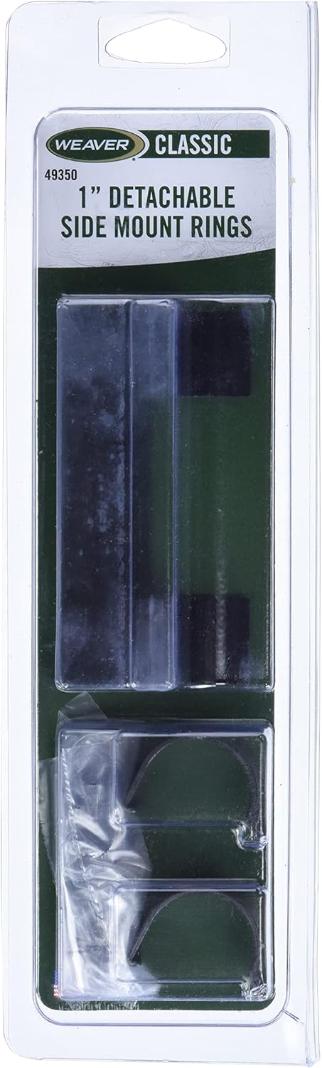 Weaver Side Mount Base - 1-Inch High Bracket and Rings, Gloss Black