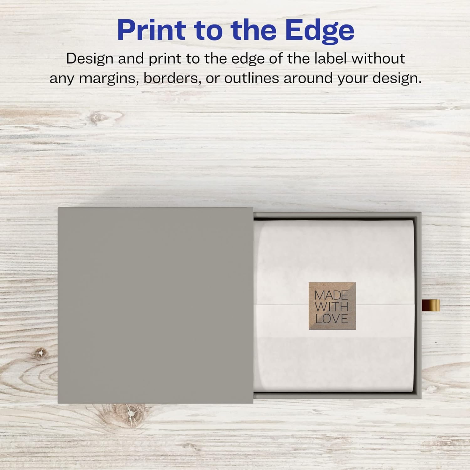 AVERY Kraft Brown Square Labels, Sure Feed Technology, 3/4" x 3/4", Print-to-The-Edge, Laser/Inkjet Printable