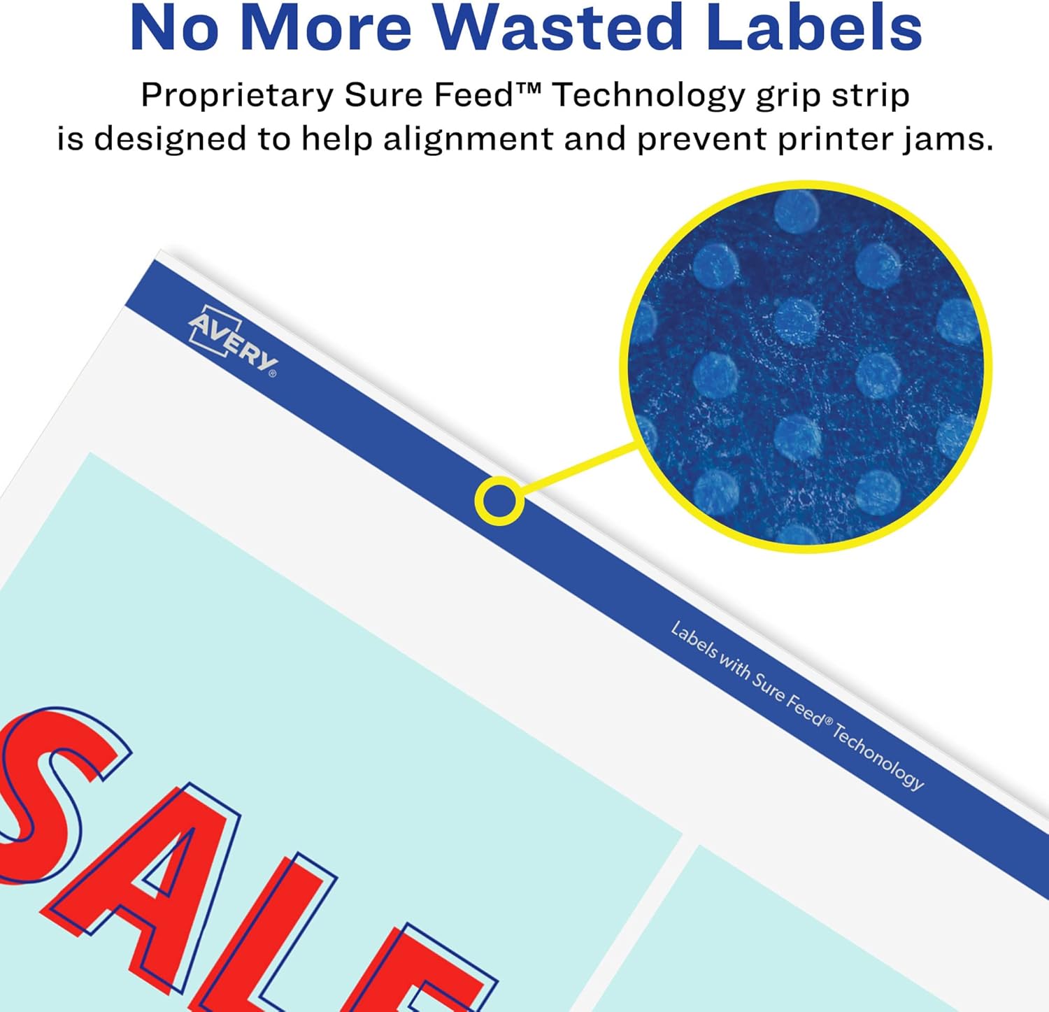 Avery Glossy White Square Labels, Sure Feed Technology, 4" x 4", Permanent Adhesive, Laser/Inkjet Printable