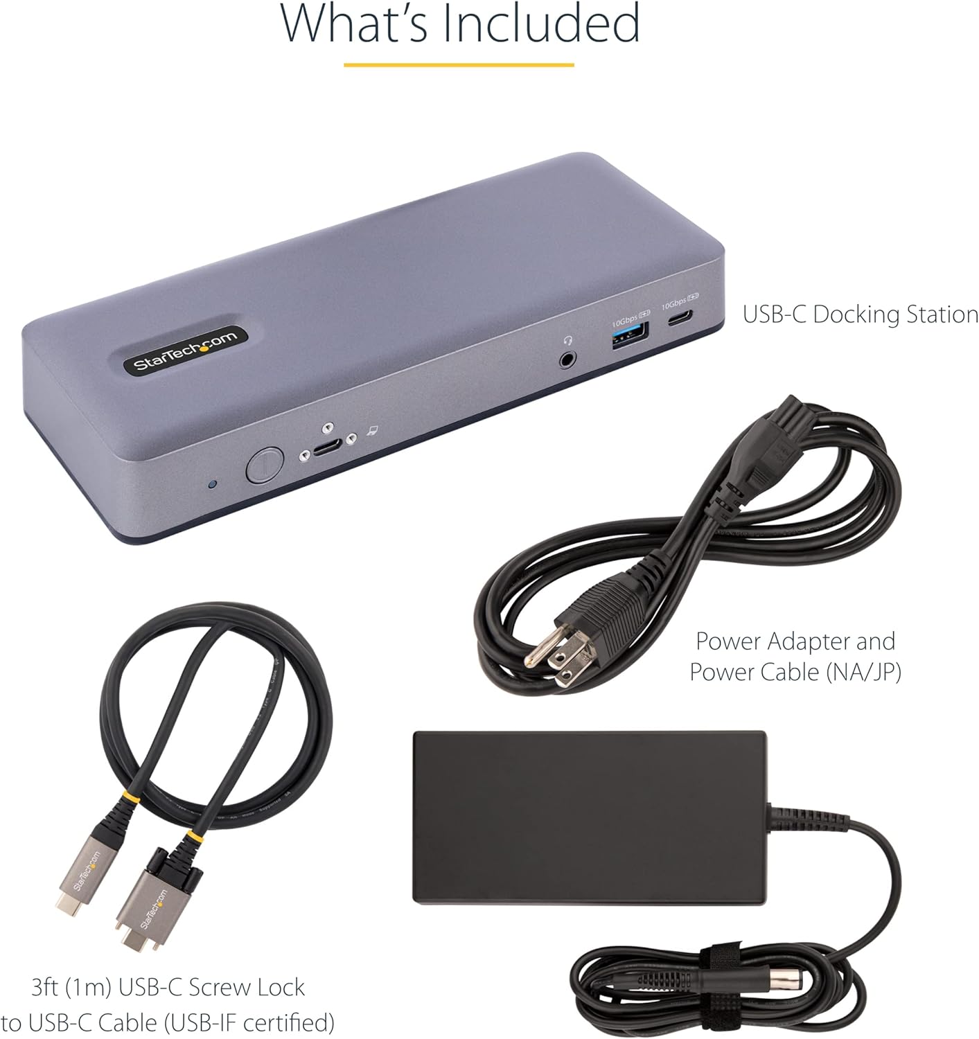 StarTech.com USB-C Docking Station Multi Monitor HDMI/DP/USB-C Video Output, Triple Monitor 4K30/Dual 4K60, 7-Port USB Hub