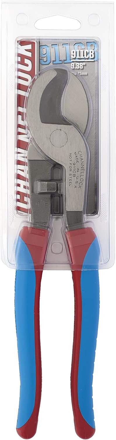 Channellock 911CB Cable Cutter, Shear Cut, 9-1/2 In, CODE BLUE Grip