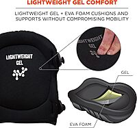Ergodyne ProFlex 357 Professional Knee Pads, Protective Short Cap, Lightweight Gel Padded Technology, Adjustable Straps