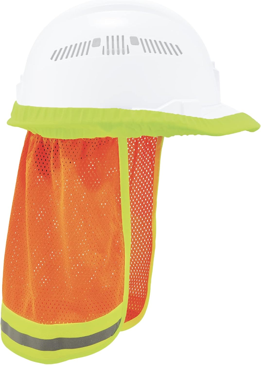 Ergodyne GloWear 8005 High Visibility Reflective Mesh Hard Hat Neck Shade, Orange