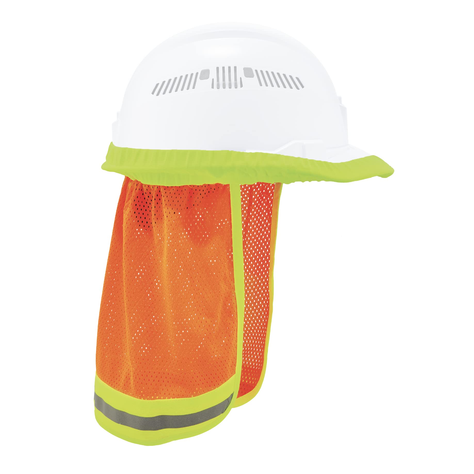 Ergodyne GloWear 8005 High Visibility Reflective Mesh Hard Hat Neck Shade, Orange