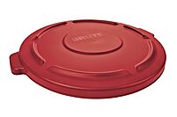 Rubbermaid Commercial Products BRUTE Heavy-Duty Round Trash/Garbage Lid, 32-Gallon, Red