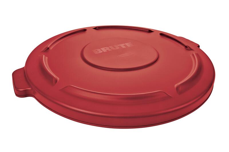 Rubbermaid Commercial Products BRUTE Heavy-Duty Round Trash/Garbage Lid, 32-Gallon, Red