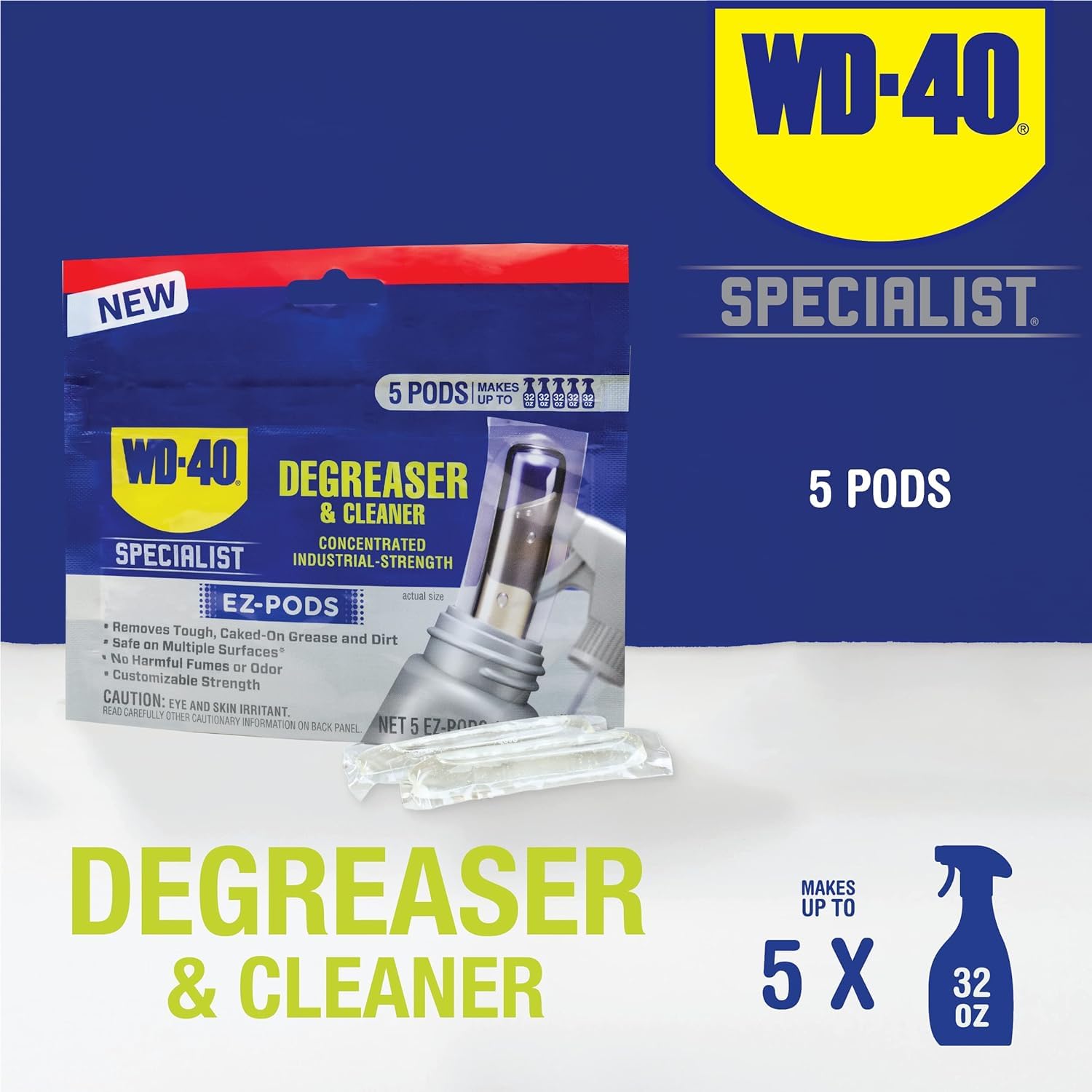 WD-40 Specialist Degreaser and Cleaner EZ-PODS Unscented Customizable Industrial-Strength Concentrate