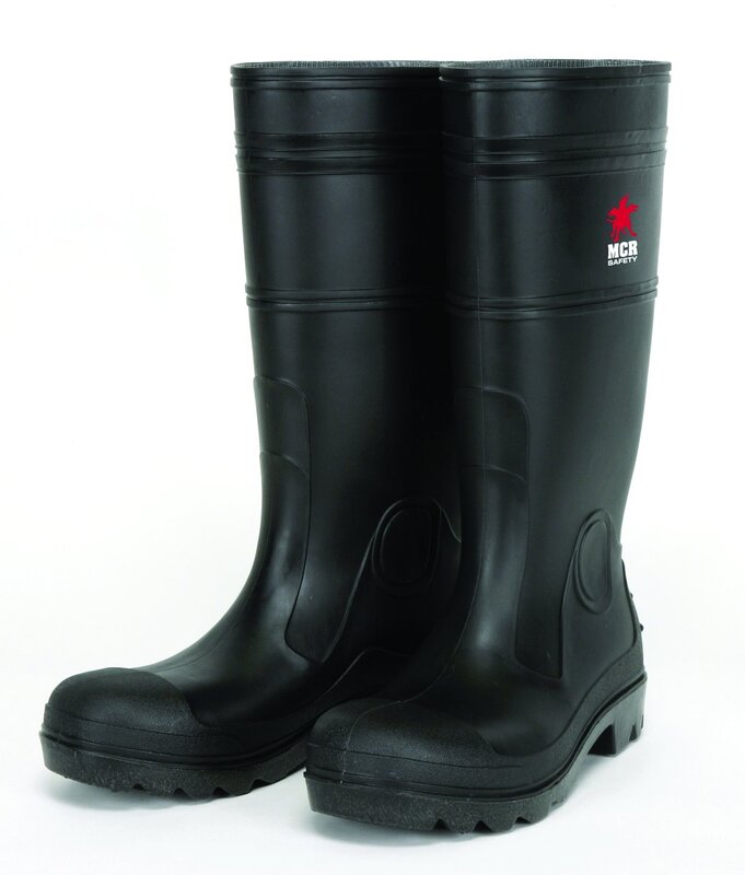 MCR Safety PBS12012 Waterproof PVC Men's Knee Boot with Steel Toe, Black, Size 12, 1-Pair