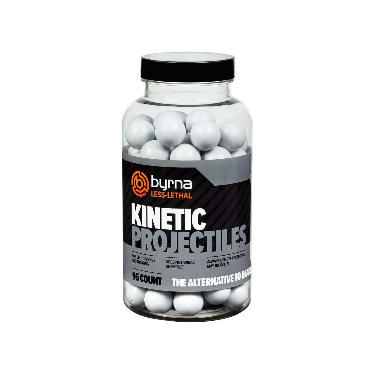 Byrna Kinetic Projectiles - Reusable Hard-Solid Plastic Rounds for Training, Target Practice and Self Defense, 0.68 Caliber - (95 Count)