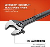 CRESCENT Adjustable Black Oxide Construction Wrench - Forged Alloy Steel