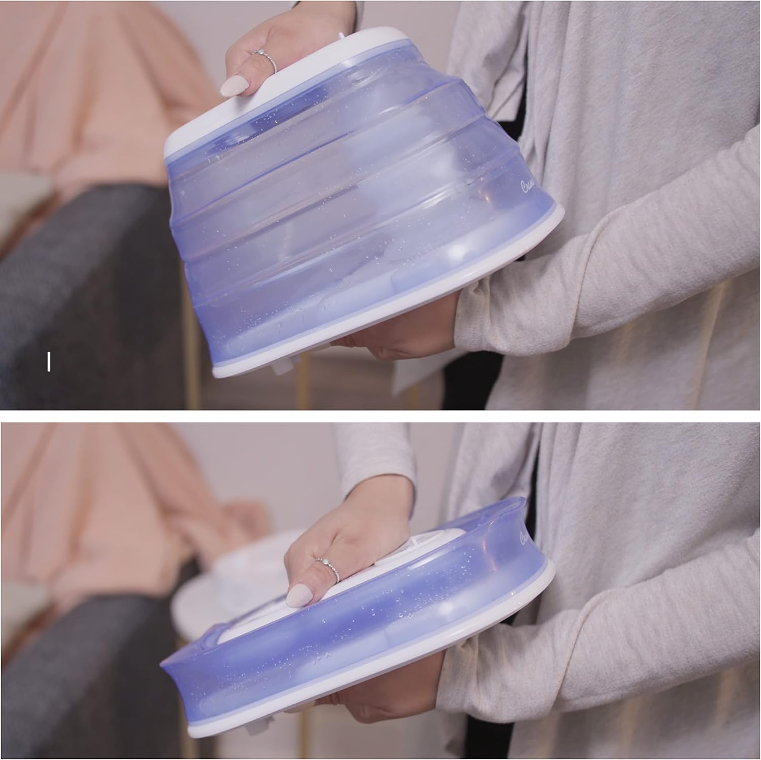 Crane Collapsible Cool Mist Humidifier for Bedroom and Office, 1 Gallon Portable Humidifier for Travel and Easy Storage