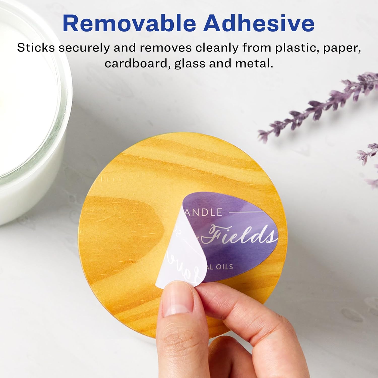 Avery Matte White Removable Oval Labels, Sure Feed Technology, Print-to-the-Edge, 1" x 2"