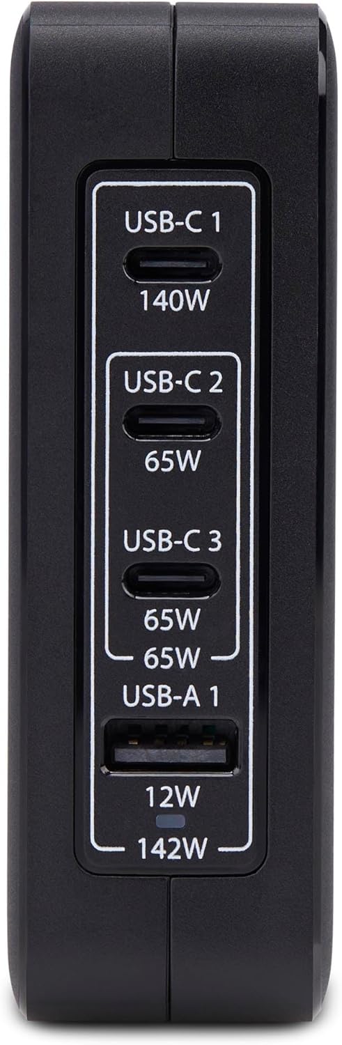 StarTech.com 140W USB-C Wall Charger, 3X USB-C/1x USB-A, PD 3.1 GaN Power Adapter for MacBook, Dell XPS/Inspiron/Precision