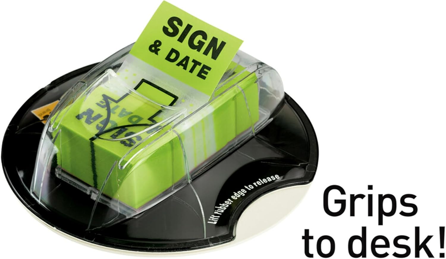 Post-it Flags, Message Flags for Signatures, 1 in Wide, 200/Desk Grip Dispenser