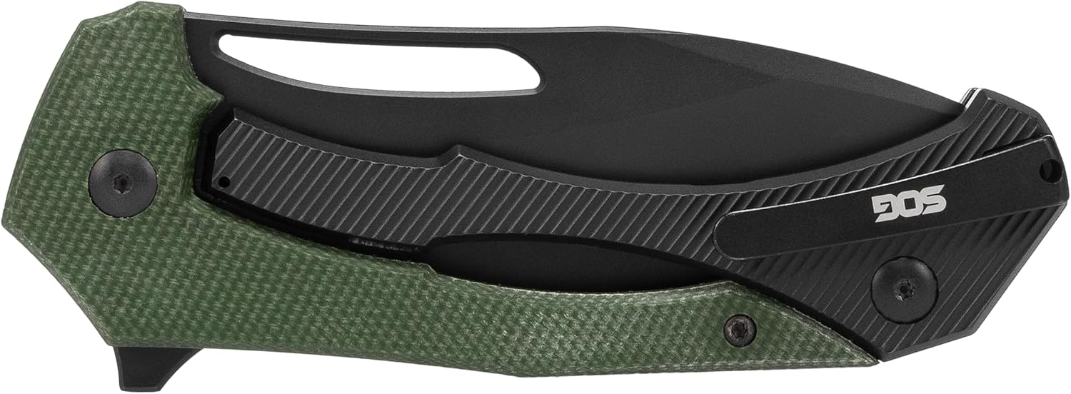 SOG Bulwark Folding Knife, D2 Steel PVD Finish, Micarta Handle