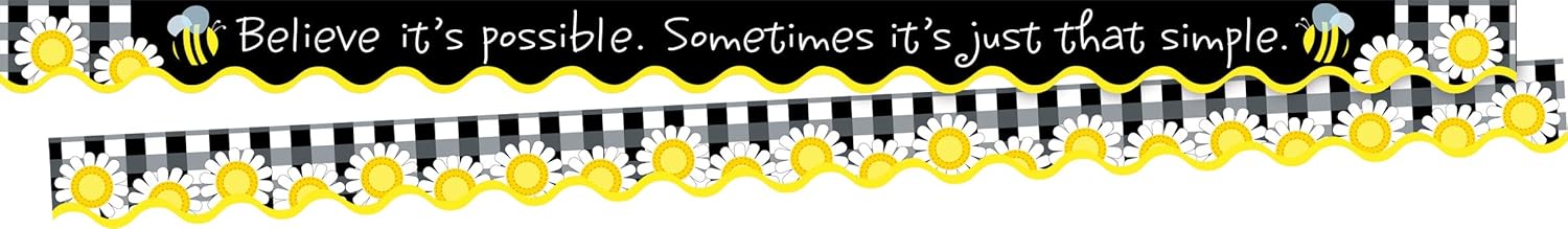 Barker Creek Double-Sided Scalloped Border with Inspirational Quote, Believe, for Bulletin Boards, Reception Areas, Halls