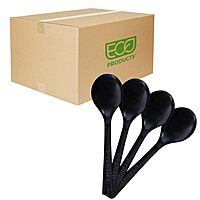 Eco-Products 6" Recycled Plastic Cutlery and Utensils, 100% Post-Consumer Recycled Polystyrene