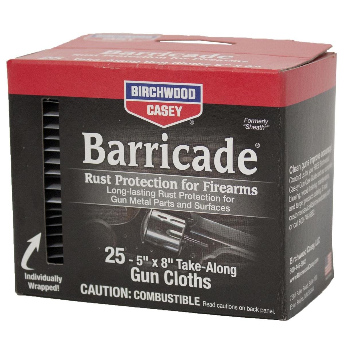 BIRCHWOOD CASEY Barricade Gun Rust Protection Take-Along Cloths | Convenient-Packed Effective Anti-Rust Wipes for Gun