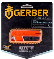 Gerber Gear Vital Pocket Folder Hunting Knife 2.8" Replacement Blades - 12 Blades and Disposal Container - Sharp Blades for Field-Dressing and Skinning