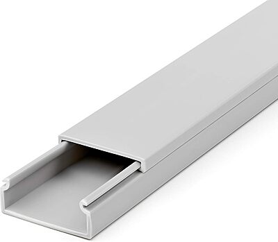 StarTech.com Solid Cable Management Raceway with Cover, 1-1/2"(38mm)W x 5/8"(16mm)H - 6.5ft(2m) length, Single Channel PVC Network/Power Cord Hider/Wall Wire Duct, Max 30 Cables, UL Listed, TAA