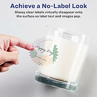 AVERY 1" Glossy Clear Starburst Labels, Sure Feed Technology, Print-to-The-Edge