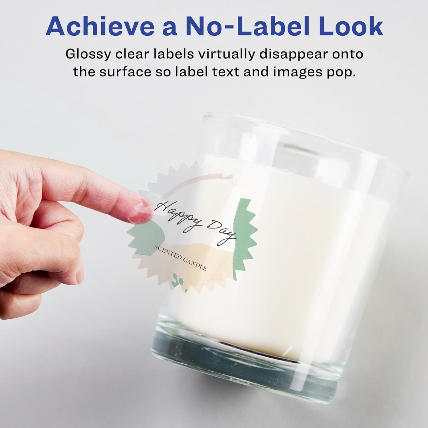 Avery Glossy Clear Starburst Labels, Sure Feed Technology, 2.25", 120 Glossy Clear Labels, Print-to-The-Edge