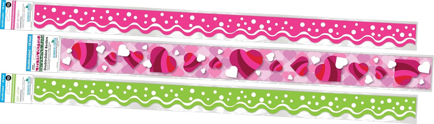 BARKER CREEK Double-Sided Trim Set of 3 Classroom Border Strips