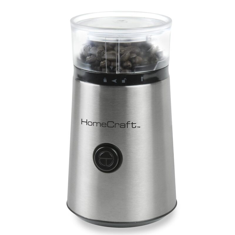HomeCraft HCCG1SS Grinder Mill with Large 12 Cup Capacity, One Touch Operation, Dishwasher Safe Bowl, Perfect for Nuts