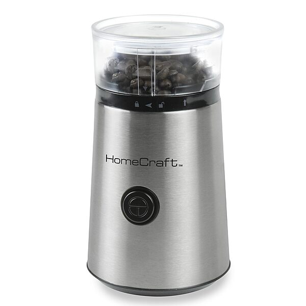HomeCraft HCCG1SS Grinder Mill with Large 12 Cup Capacity, One Touch Operation, Dishwasher Safe Bowl, Perfect for Nuts